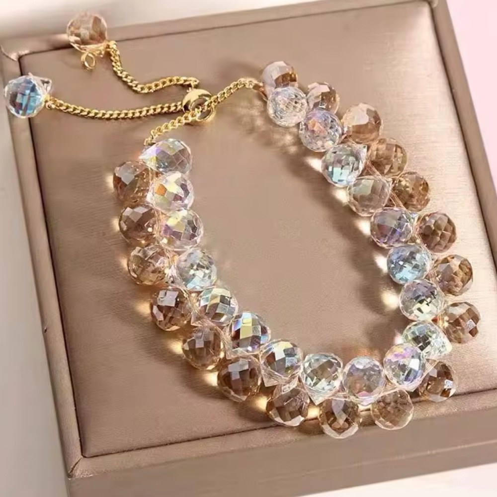 Exquisite Champagne Crystal Zircon Bead Bracelet